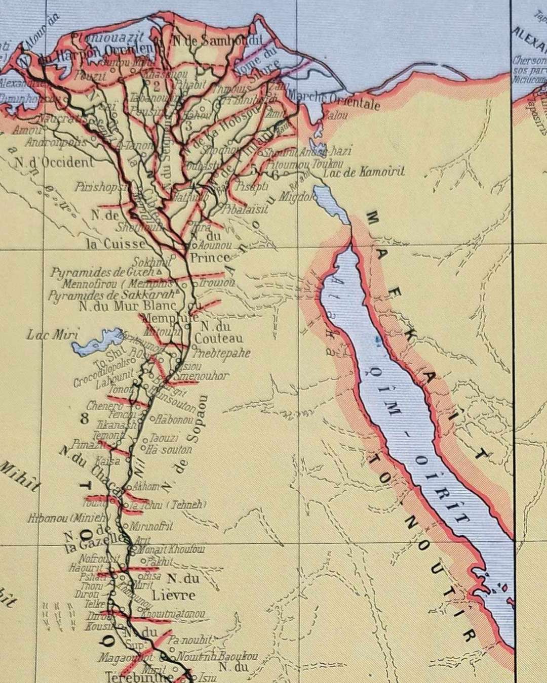 carte ancienne Égypte, planche originale années 1930