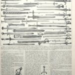 planche ancienne épée, illustration historique années 1930