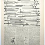 planche ancienne épée, illustration historique années 1930