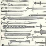 planche ancienne épée, illustration historique années 1930
