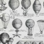 aérostation, ballons et dirigeables anciens, planche originale 1897