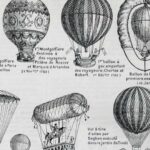 aérostation, ballons et dirigeables anciens, planche originale 1897