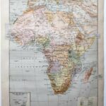 carte vintage de l’afrique et faune, flore et peuples (1897)