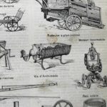 2 planches agriculture, machines et outils traditionnels (1897)