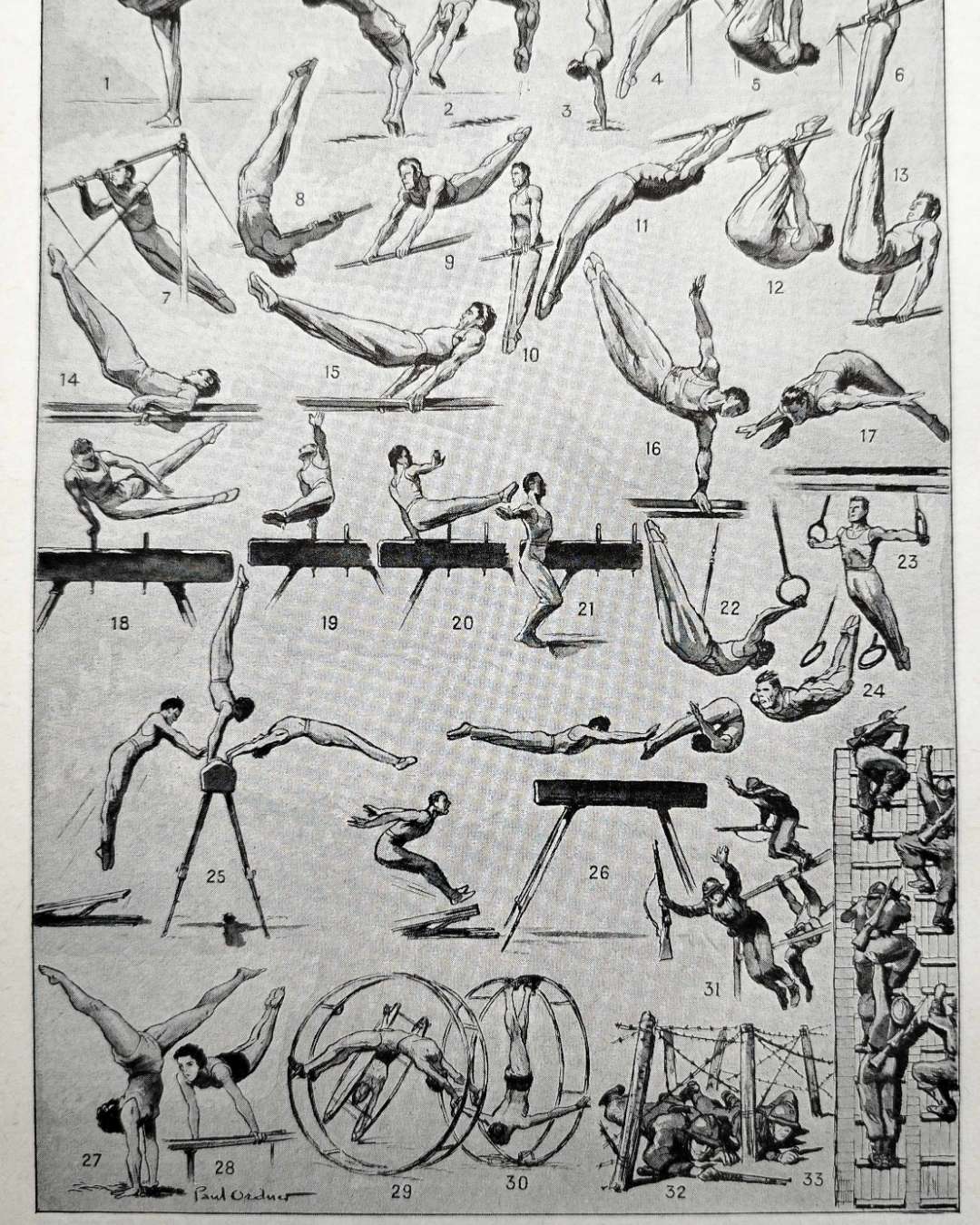 les pratiques sportives illustrées en 1948, 6 planches originales