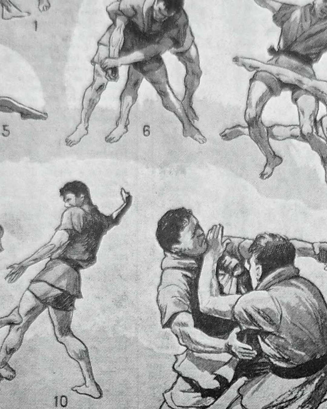 les pratiques sportives illustrées en 1948, 6 planches originales