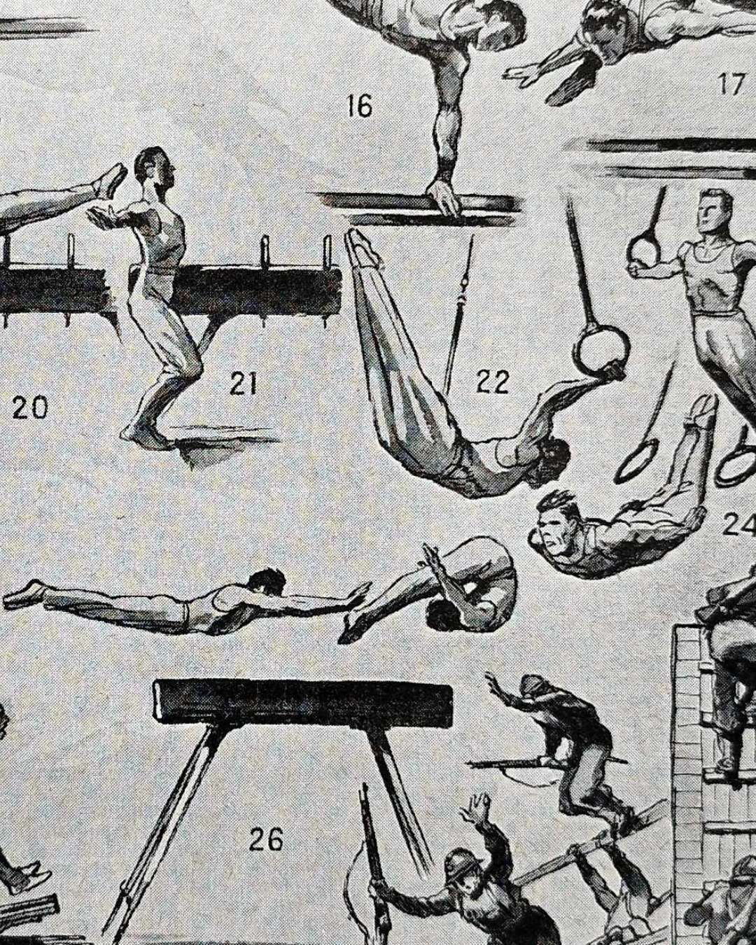 les pratiques sportives illustrées en 1948, 6 planches originales