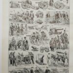 planche historique d’artillerie, illustrations noir et blanc vers 1948