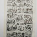 planche historique d’artillerie, illustrations noir et blanc vers 1948