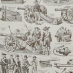 planche historique d’artillerie, illustrations noir et blanc vers 1948