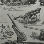 planche historique d’artillerie, illustrations noir et blanc vers 1948