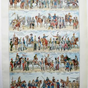 cavalerie française, évolution historique, planche originale 1948