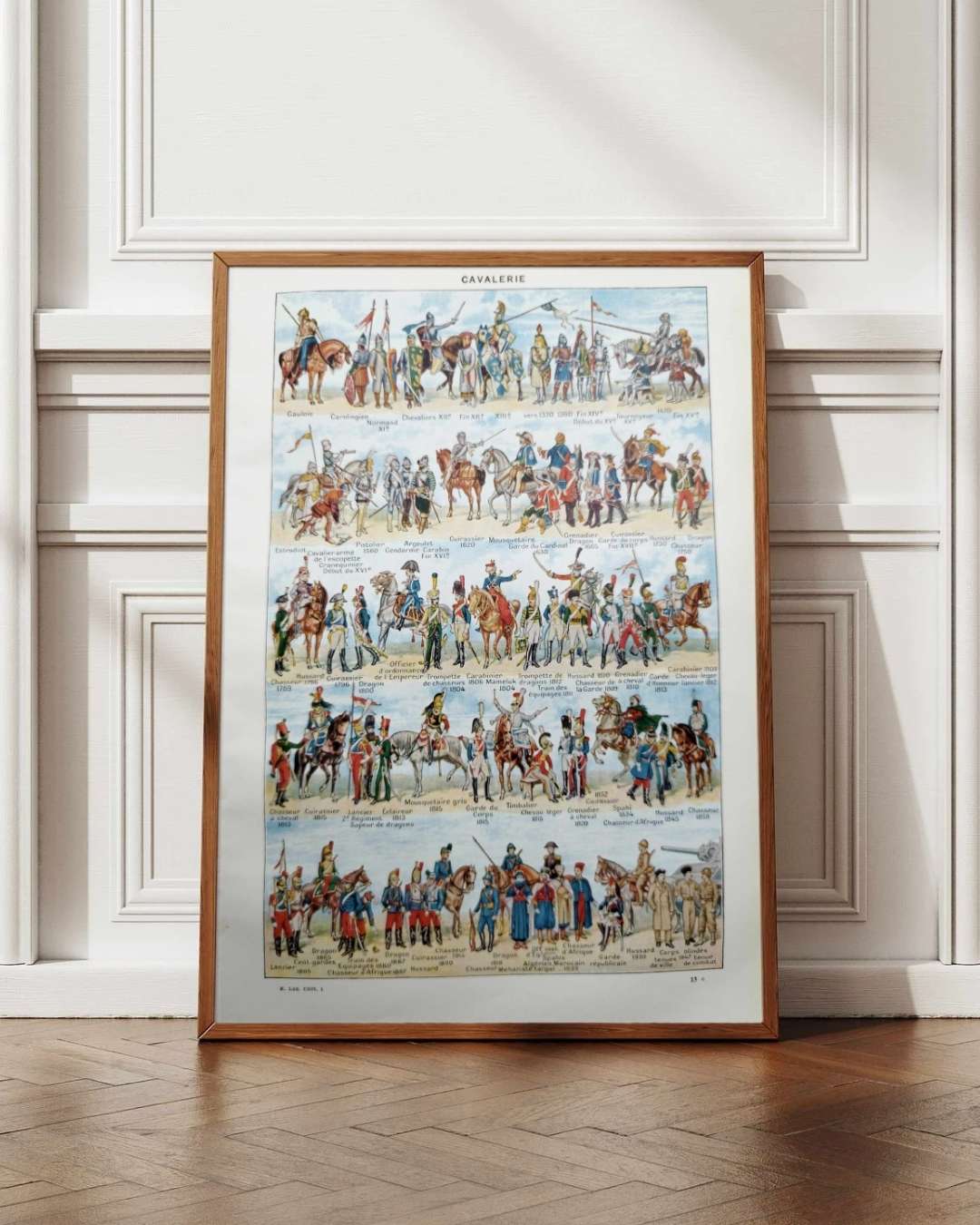 cavalerie française, évolution historique, planche originale 1948