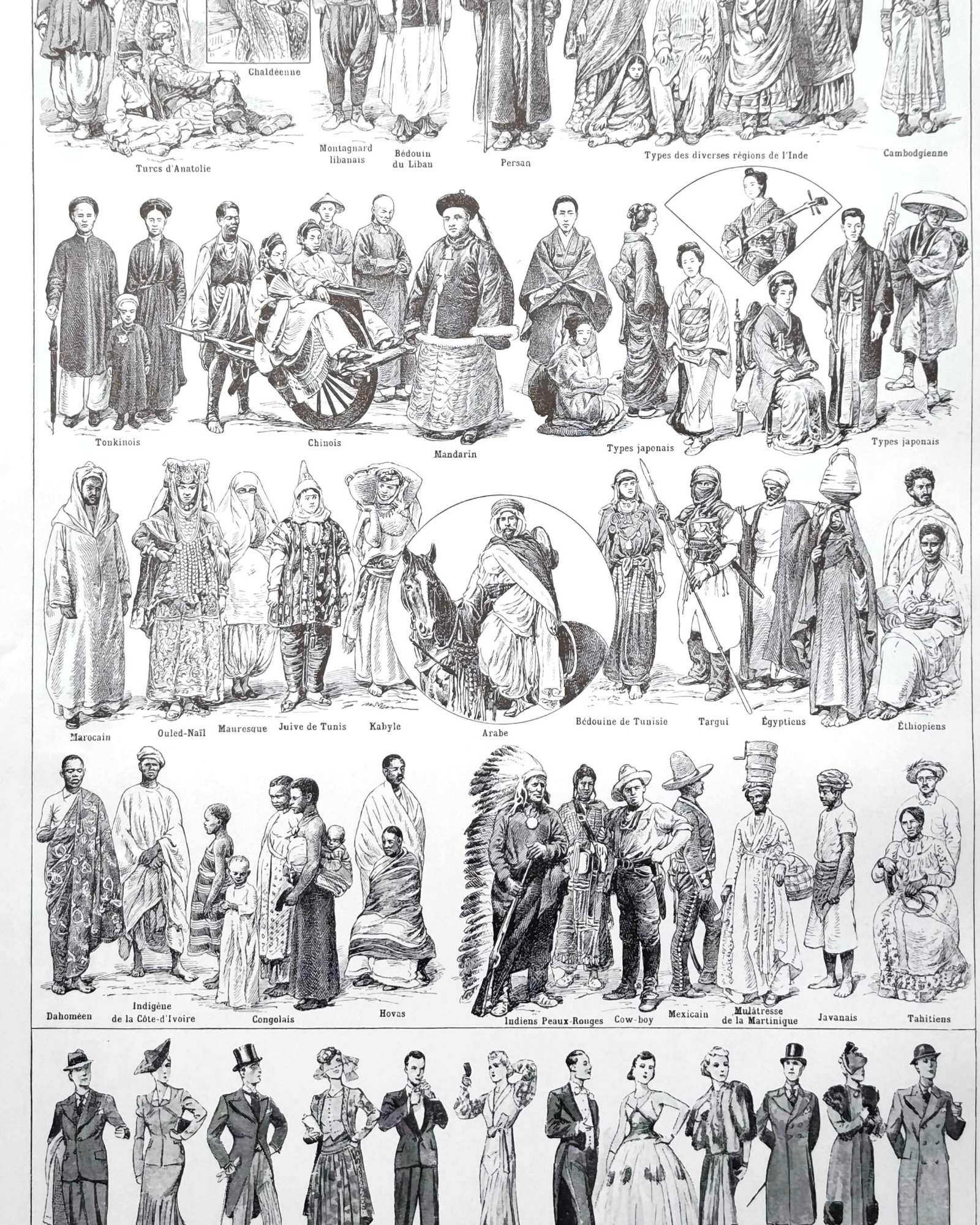 costumes traditionnels ii du gentilhomme en 1630 au costume de sport en 1938, et dans le monde, planche originale 1948