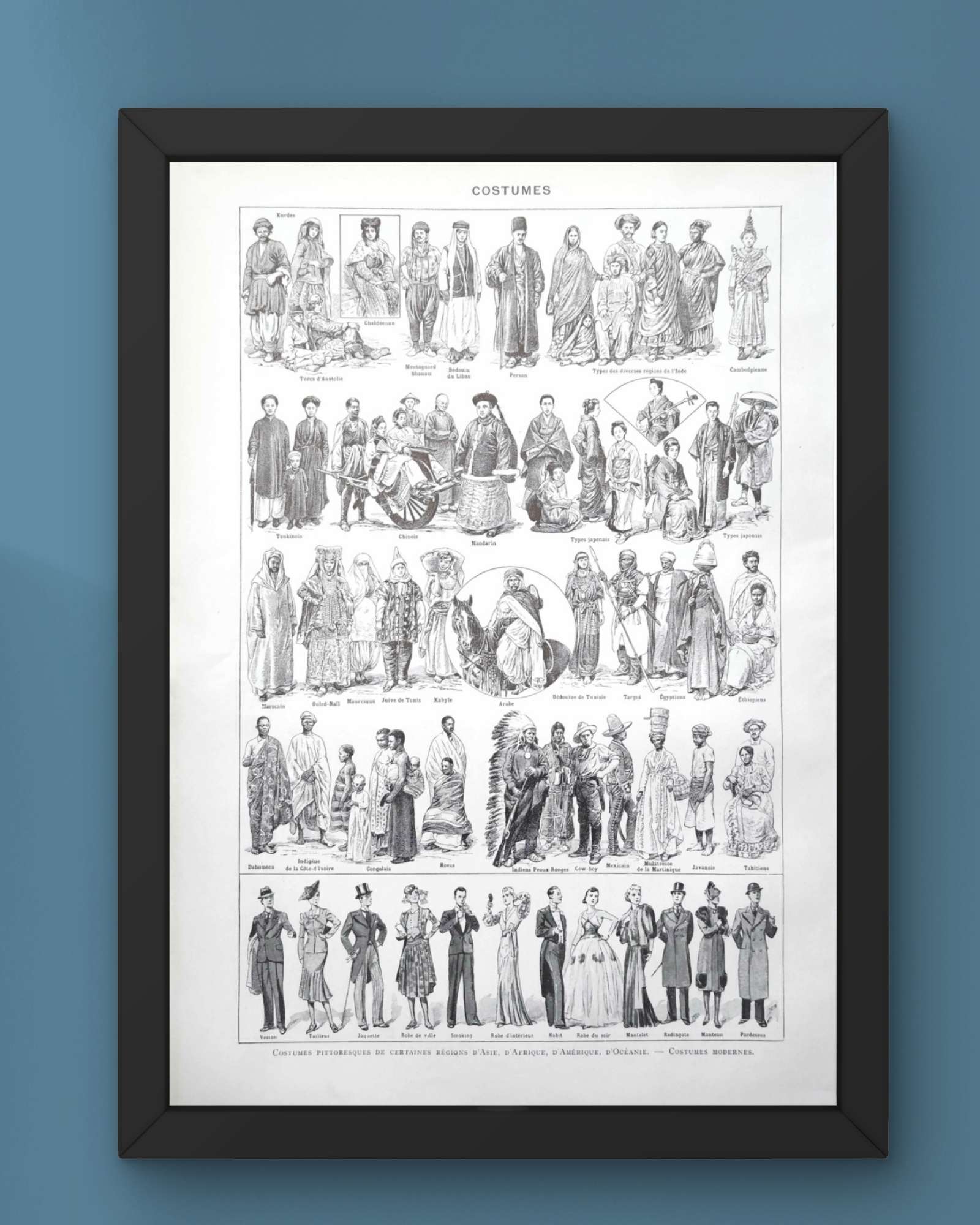 costumes traditionnels ii du gentilhomme en 1630 au costume de sport en 1938, et dans le monde, planche originale 1948