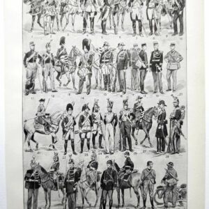planche illustrée originale des tenues portées par les gendarmes