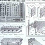 planche illustrée de 1949 sur l’architecture et la construction